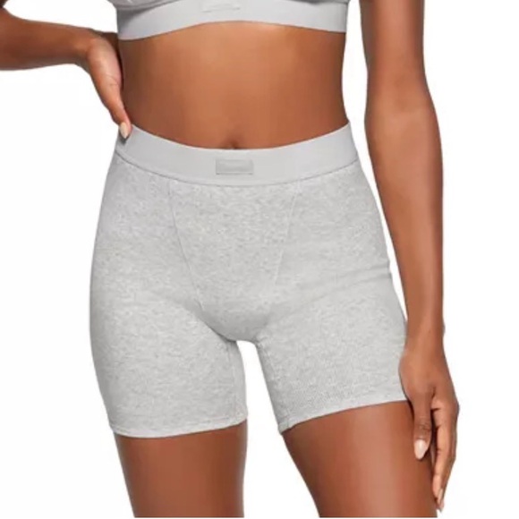 SKIMS Other - SKIMS Cotton Rib Boxers 🤍 Light Heather Gray | M | NWT